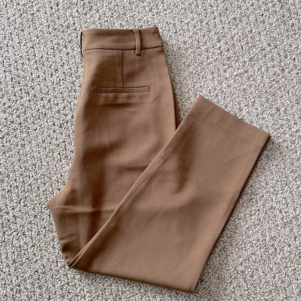 cropped brown ankle pants